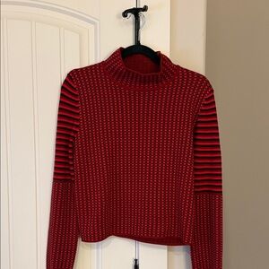 NWOT Red and black geometric Women's Sweater